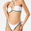 Bikini a fascia a costine con bordi in lurex
