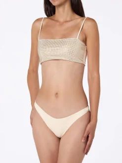 Bikini a fascia beige da donna Athena Naomi con strass