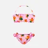 Bikini a fascia da bambina con stampa orso hawaiano