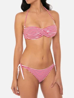 Bikini a righe Fascia drappeggiata