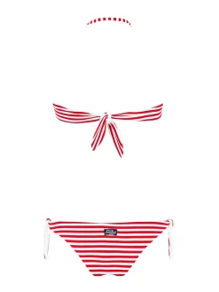 Bikini a righe Fascia drappeggiata