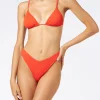 Bikini a triangolo a costine arancione