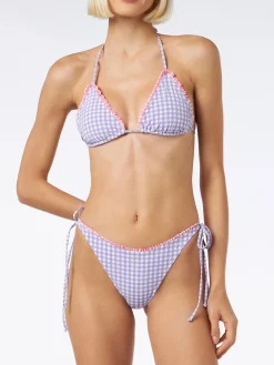 Bikini a triangolo a quadretti