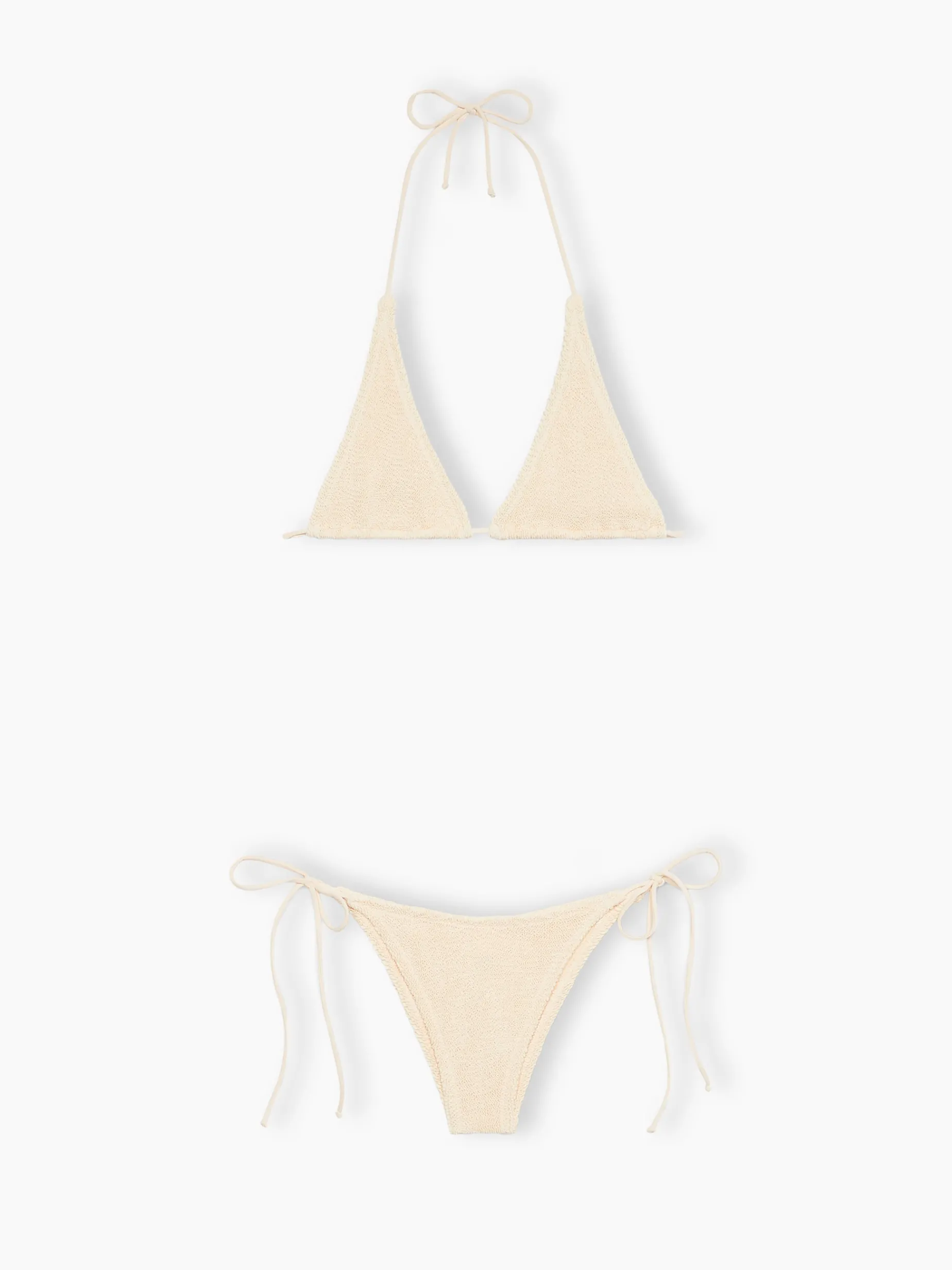 Bikini a triangolo crema crinkle da donna Guiana Marielle