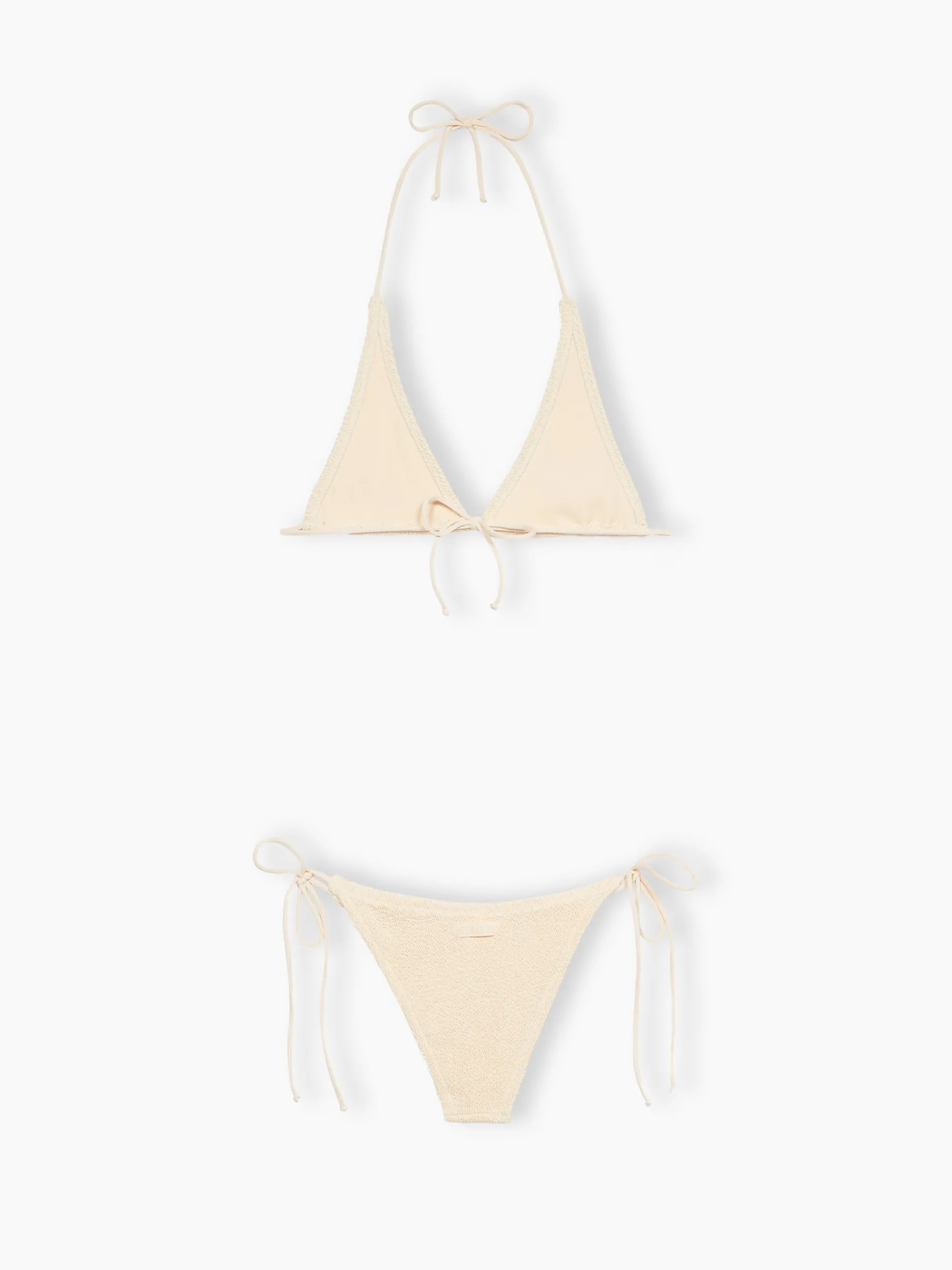 Bikini a triangolo crema crinkle da donna Guiana Marielle