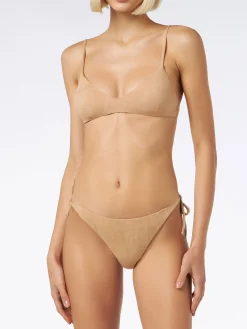 Bikini bralette con frange effetto camoscio