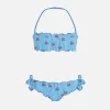 Bikini classico a fascia Emy da bambina con stampa granchio