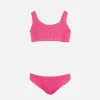 Bikini classico crinkle da bambina rosa fluo Baker