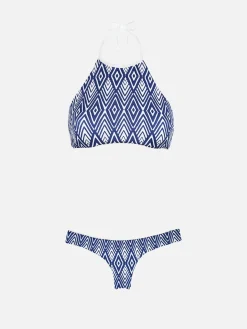 Bikini con top all'americana stampa optical