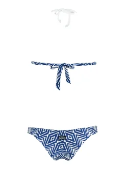 Bikini con top all'americana stampa optical