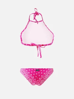 Bikini con top all'americana stampa bandana