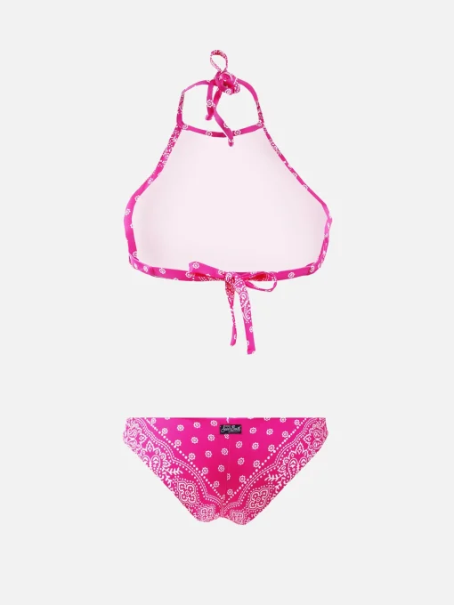 Bikini con top all'americana stampa bandana