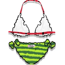Bikini da bambina a triangolo con stampa anguria