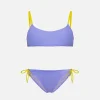 Bikini da bambina a bralette con ricamo Dreaming St. Barth