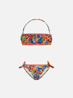 Bikini da bambina a bralette | Realizzato con tessuto Liberty