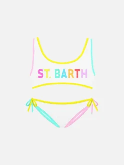 Bikini da bambina a bralette con toppa St Barth