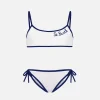 Bikini da bambina a bralette bianco