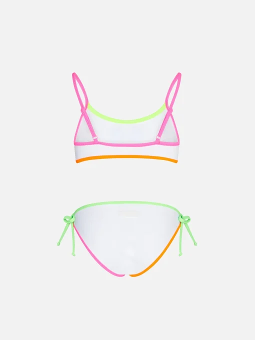 Bikini da bambina a bralette bianco