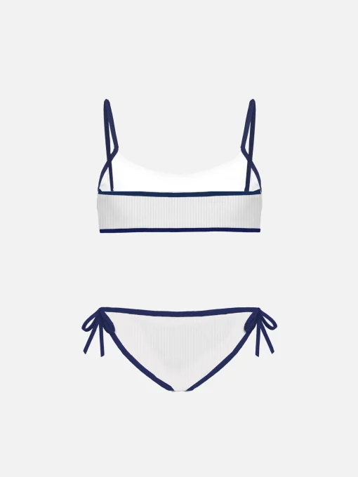 Bikini da bambina a bralette bianco