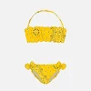 Bikini da bambina a fascia con stampa bandana