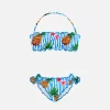 Bikini da bambina a fascia con stampa ananas