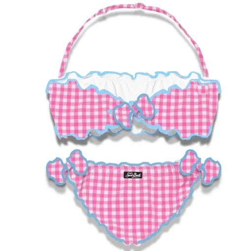 Bikini da bambina a fascia con ricamo Viziata