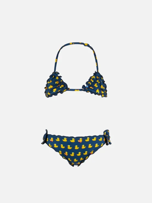 Bikini da bambina a triangolo con stampa