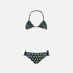 Bikini da bambina a triangolo con stampa