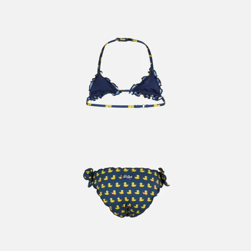Bikini da bambina a triangolo con stampa