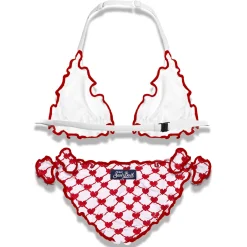 Bikini da bambina con cuore ricamato