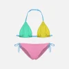 Bikini da bambina in spugna multicolore
