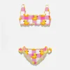 Bikini da bambina rosa vichy e papere