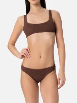 Bikini da donna a bralette marrone crinkle Naima Elise