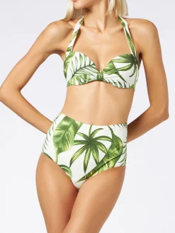 Bikini da donna a bralette con stampa tropicale