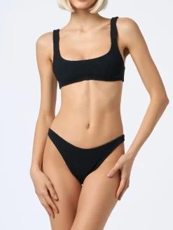 Bikini da donna a bralette classico nero crinkle Naima Elise
