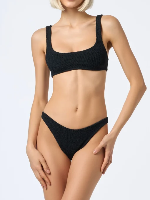 Bikini da donna a bralette classico nero crinkle Naima Elise