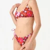 Bikini da donna a bralette con stampa floreale retrò