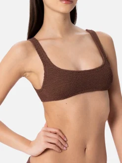 Bikini da donna a bralette marrone crinkle Naima Elise