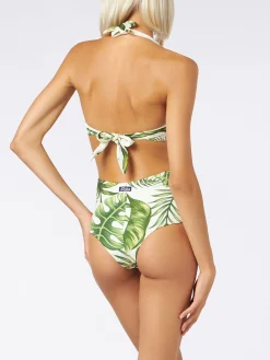 Bikini da donna a bralette con stampa tropicale