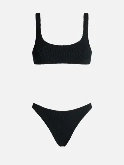 Bikini da donna a bralette classico nero crinkle Naima Elise