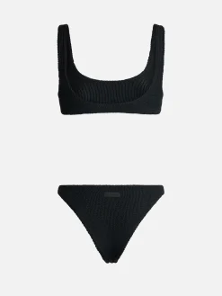 Bikini da donna a bralette classico nero crinkle Naima Elise