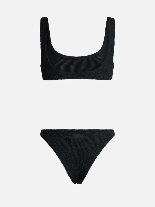 Bikini da donna a bralette classico nero crinkle Naima Elise