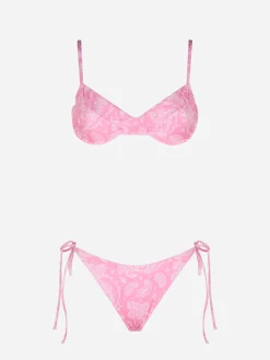 Bikini da donna a bralette con ferretto stampa paisley