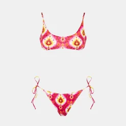 Bikini da donna a bralette con stampa ikat
