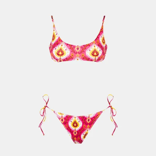 Bikini da donna a bralette con stampa ikat