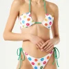 Bikini da donna a fascia con stampa margherite