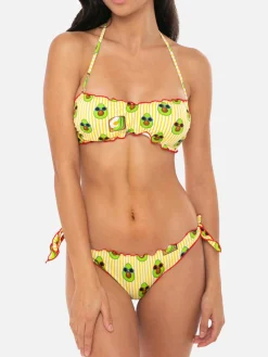 Bikini da donna a fascia con stampa avocado