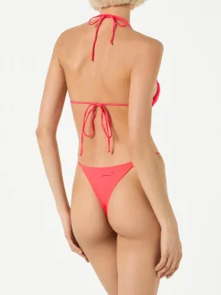 Bikini da donna a fascia rosso fluo