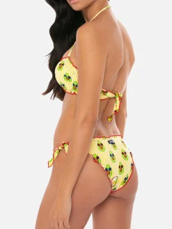 Bikini da donna a fascia con stampa avocado
