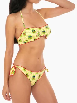 Bikini da donna a fascia con stampa avocado